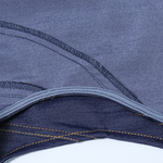 Round Neck A-Line Denim Midi Dress