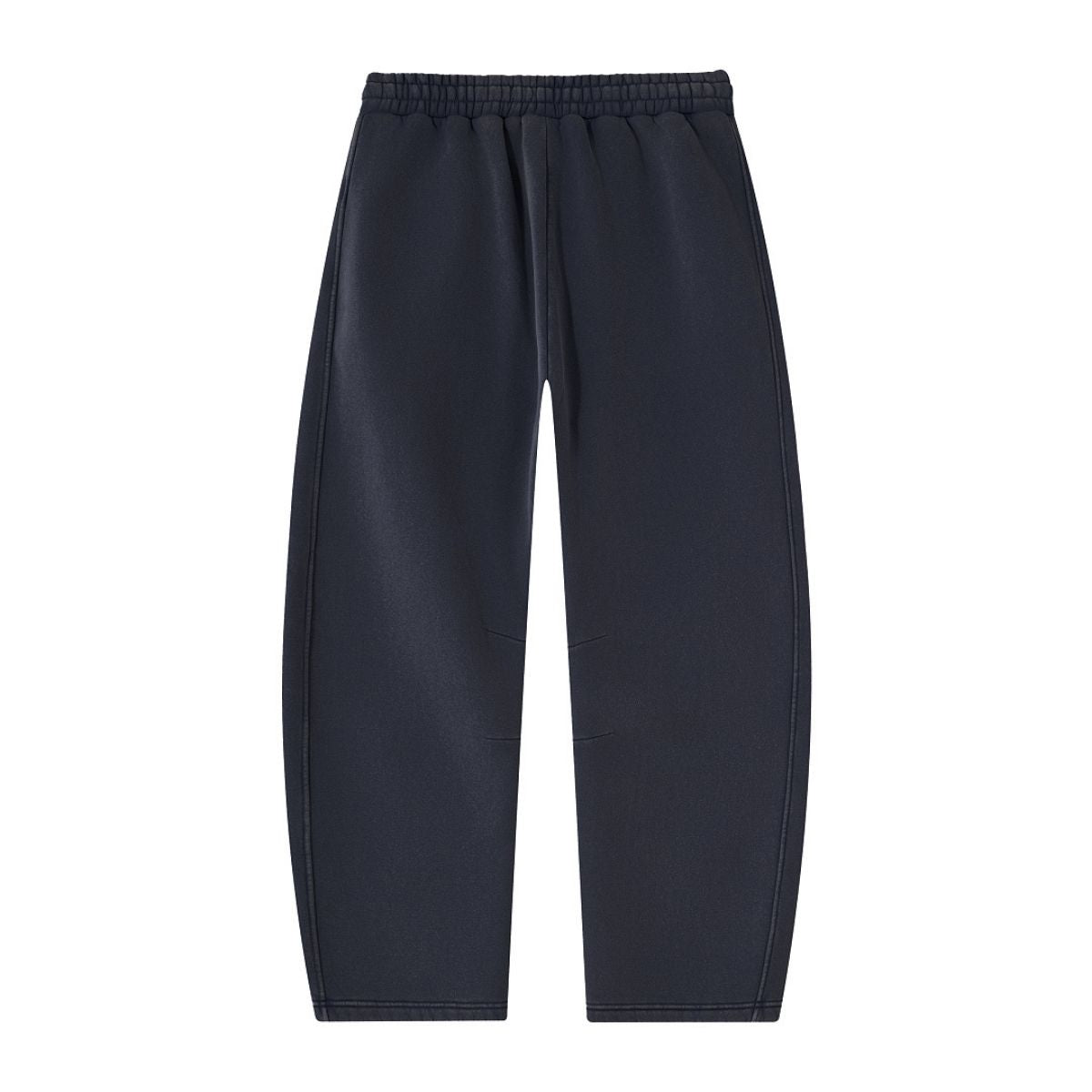 Vintage Washed Fleece‑Lined Elastic Waist Curved Leg Pants