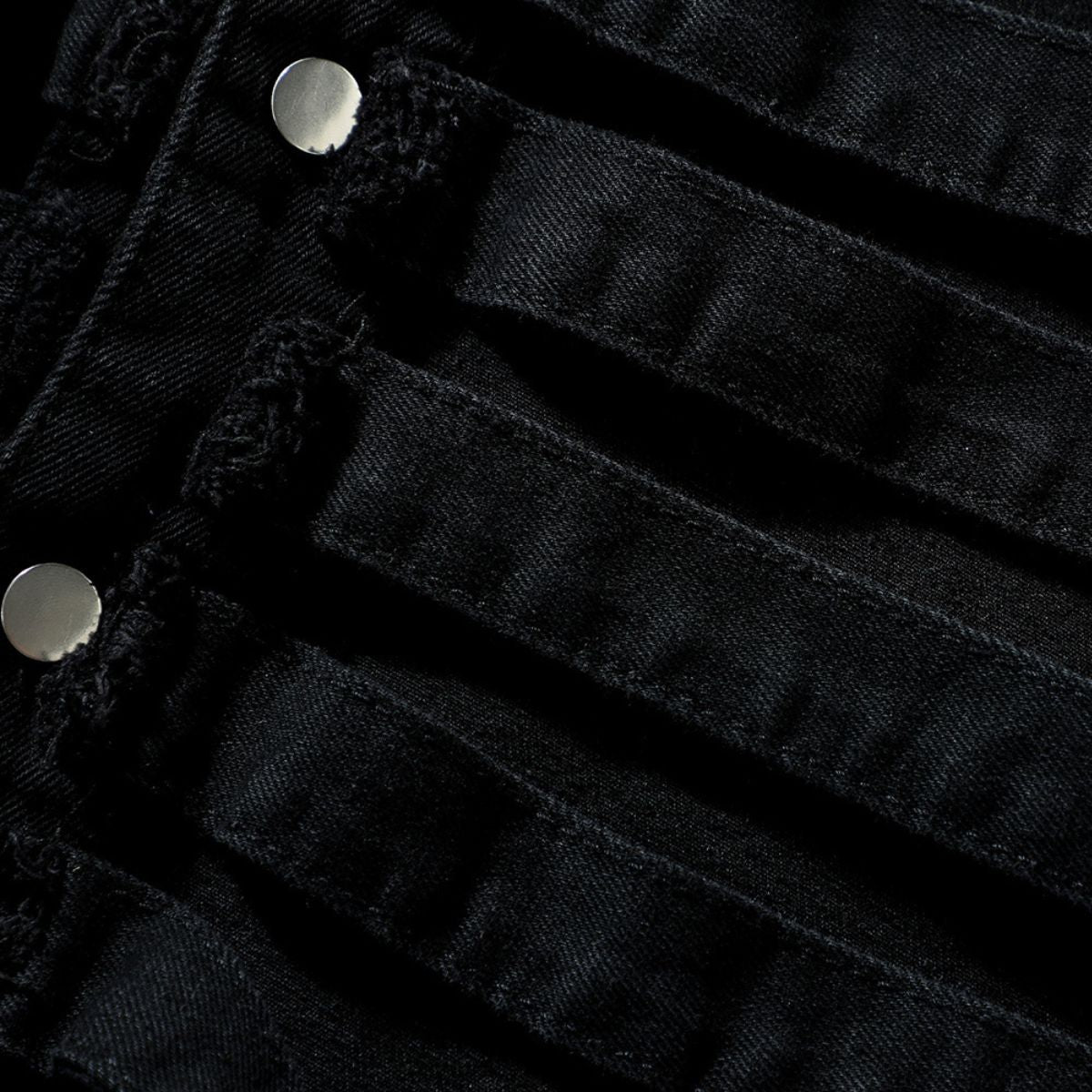 Distressed Cut-Out Denim Hooded Vest