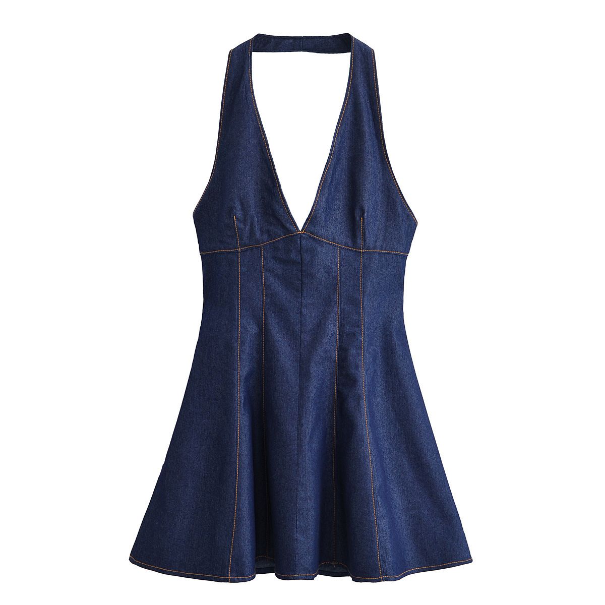 Falda vaquera con bordado de perlas y lavado vintage