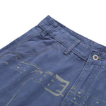 Vintage Washed Rhinestone Denim Bermuda Shorts