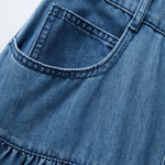 Spaghetti Strap Tiered Denim Midi Dress