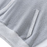 Boxy Cropped Color‑Block Cotton Hoodie