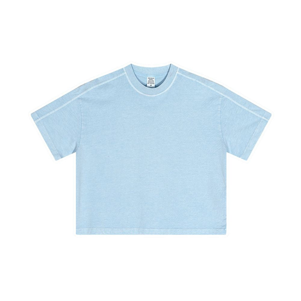 Stone Wash Distressed Loose Fit Tee-INNBLAC Fashion Apparel