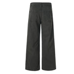 Vintage Washed High-Waist Relaxed Straight Wide-Leg Trousers