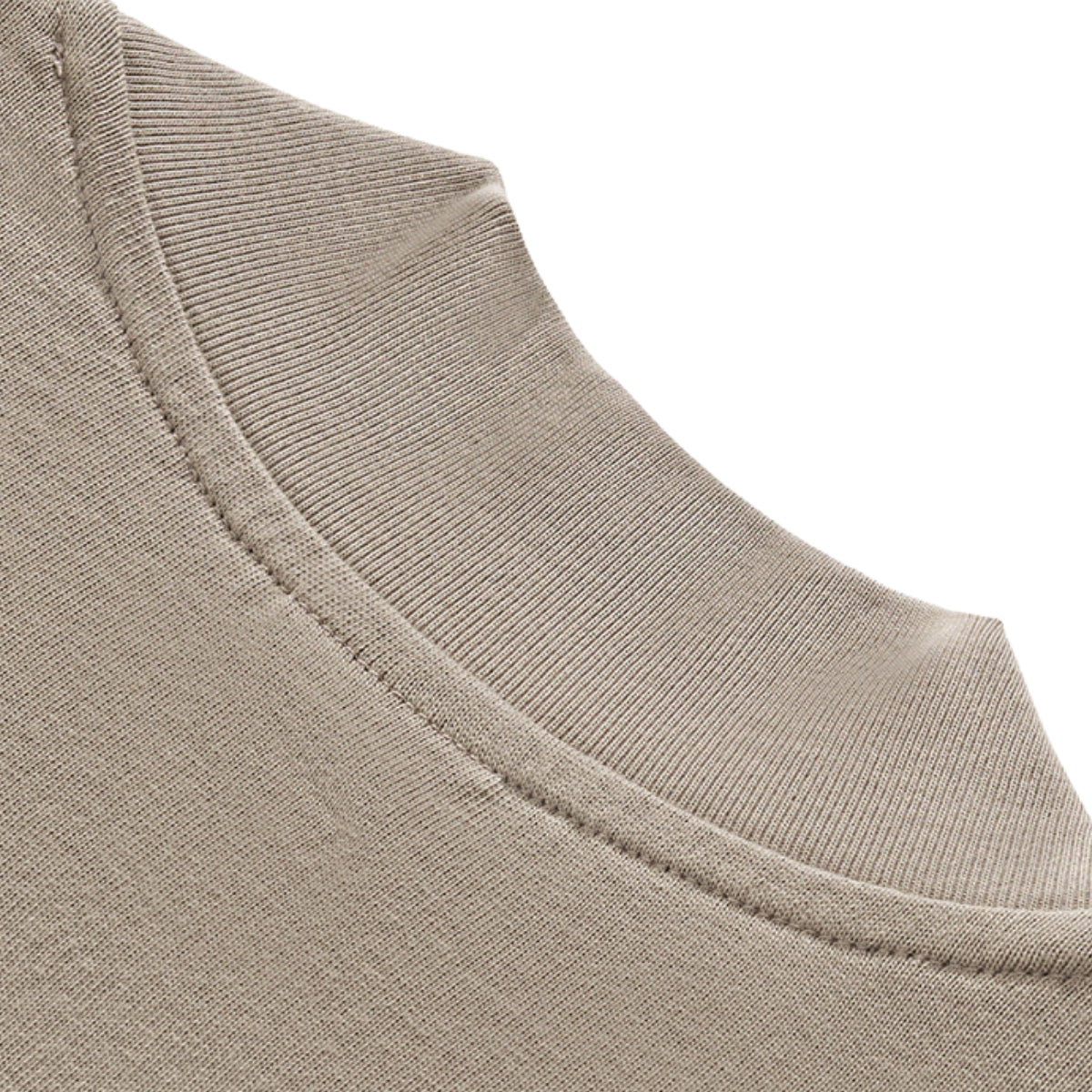 Relaxed Drop Shoulder Rib Hem BF Fit Casual Tee