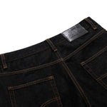 Raw Denim Metal Detail Flare Jeans