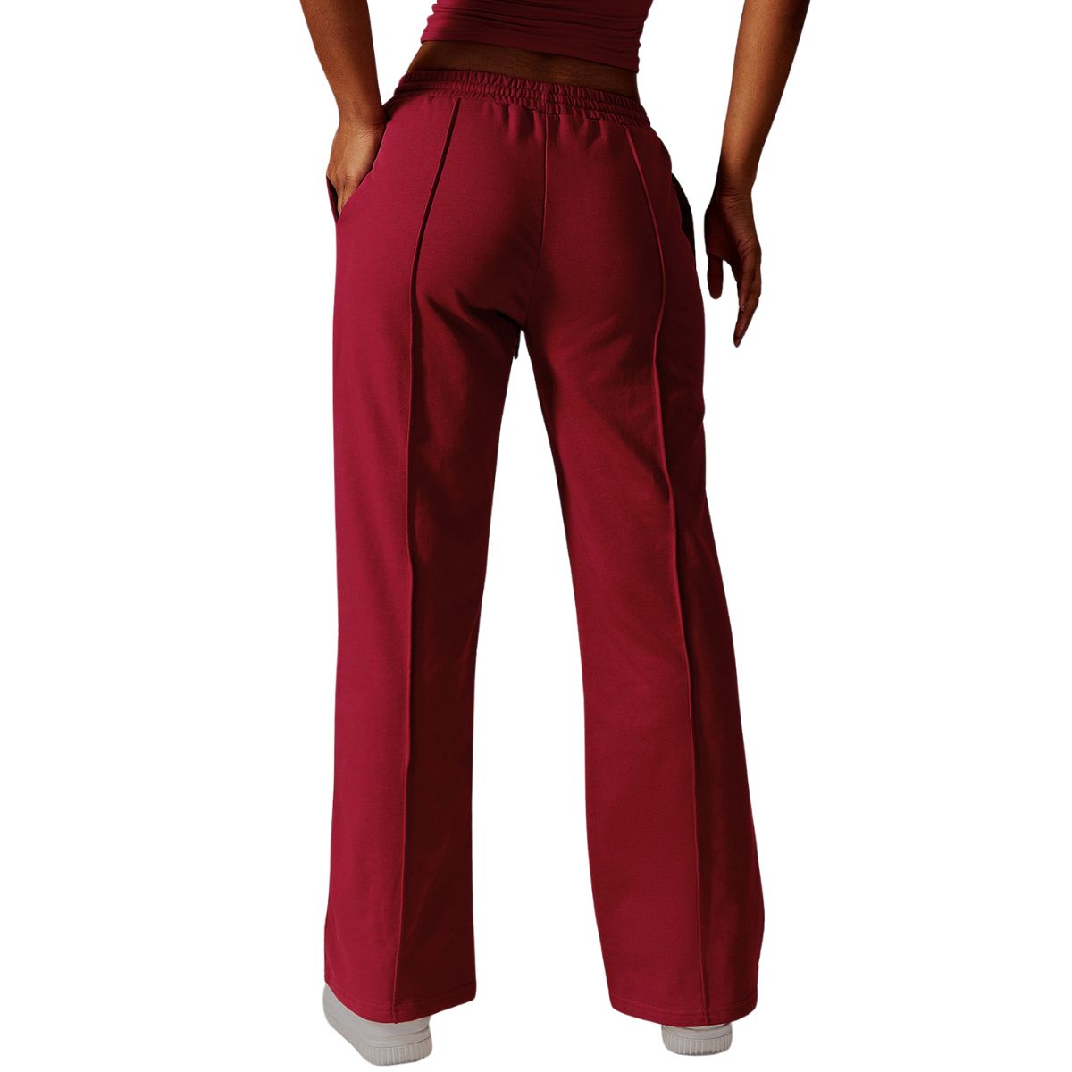 Women's Solid Pleated Cotton Trousers