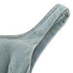 Falda vaquera con bordado de perlas y lavado vintage