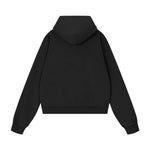 French Terry Washed Distressed Double‑Zip Hoodie