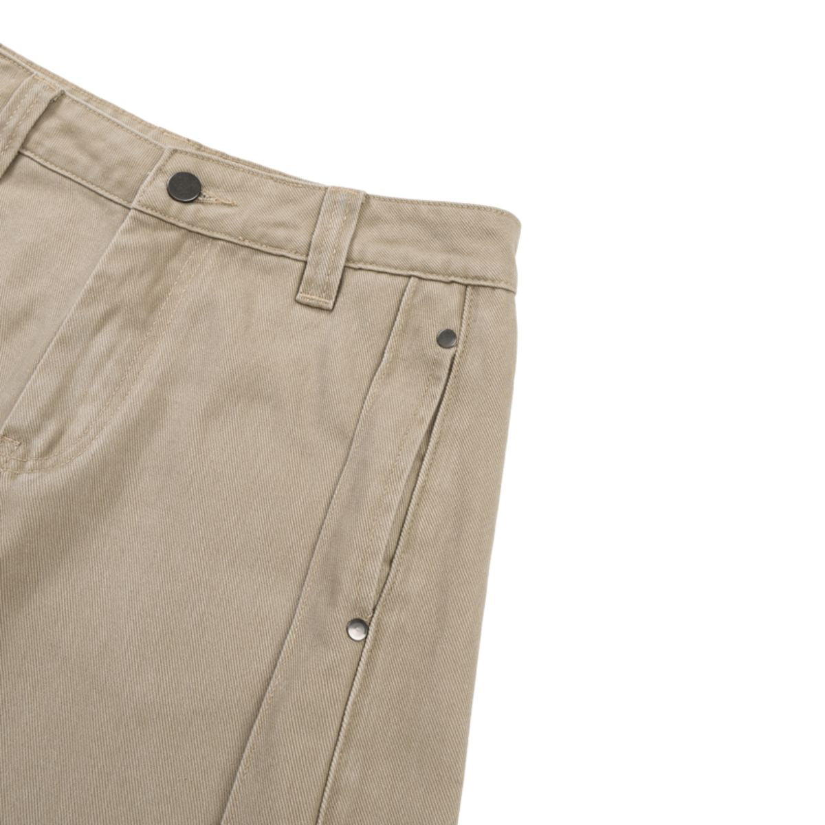 Seam‑Detail Wide‑Leg Twill Pants