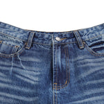 Vintage Washed Wide Leg Denim Shorts