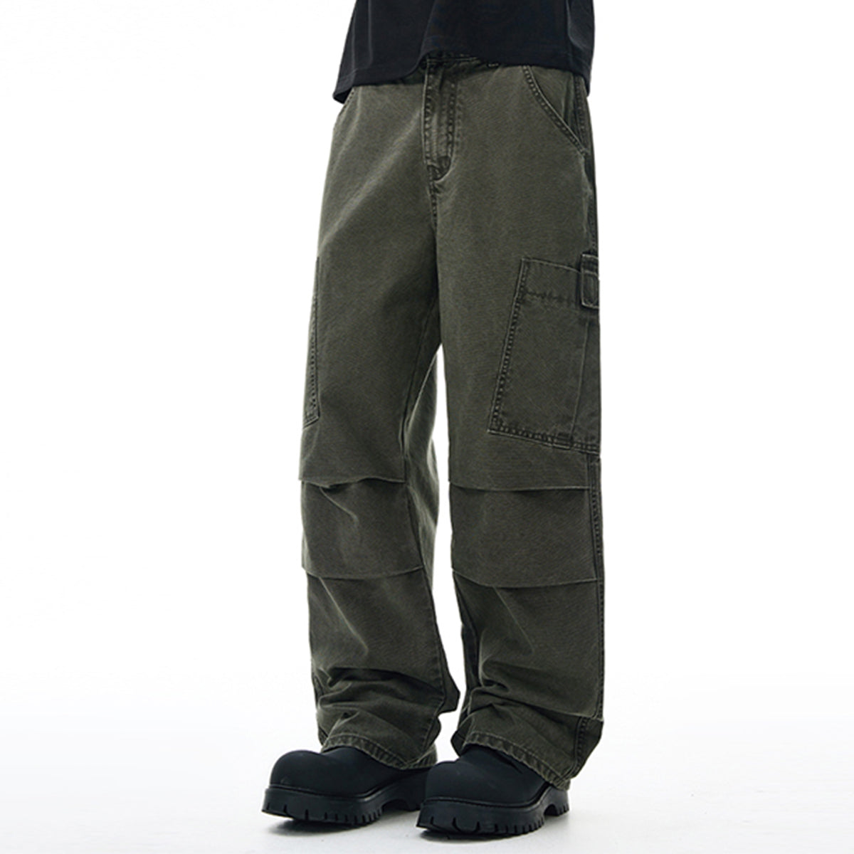 Cargo Wide Leg Stretch Waist Office Commuter Pants