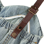 Falda vaquera con bordado de perlas y lavado vintage