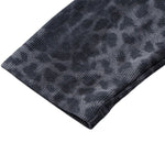 Unisex Leopard Print Raglan Stack Sleeve Crop T-Shirt