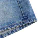 Crossover Asymmetric Waist Distressed Denim Mini Skirt