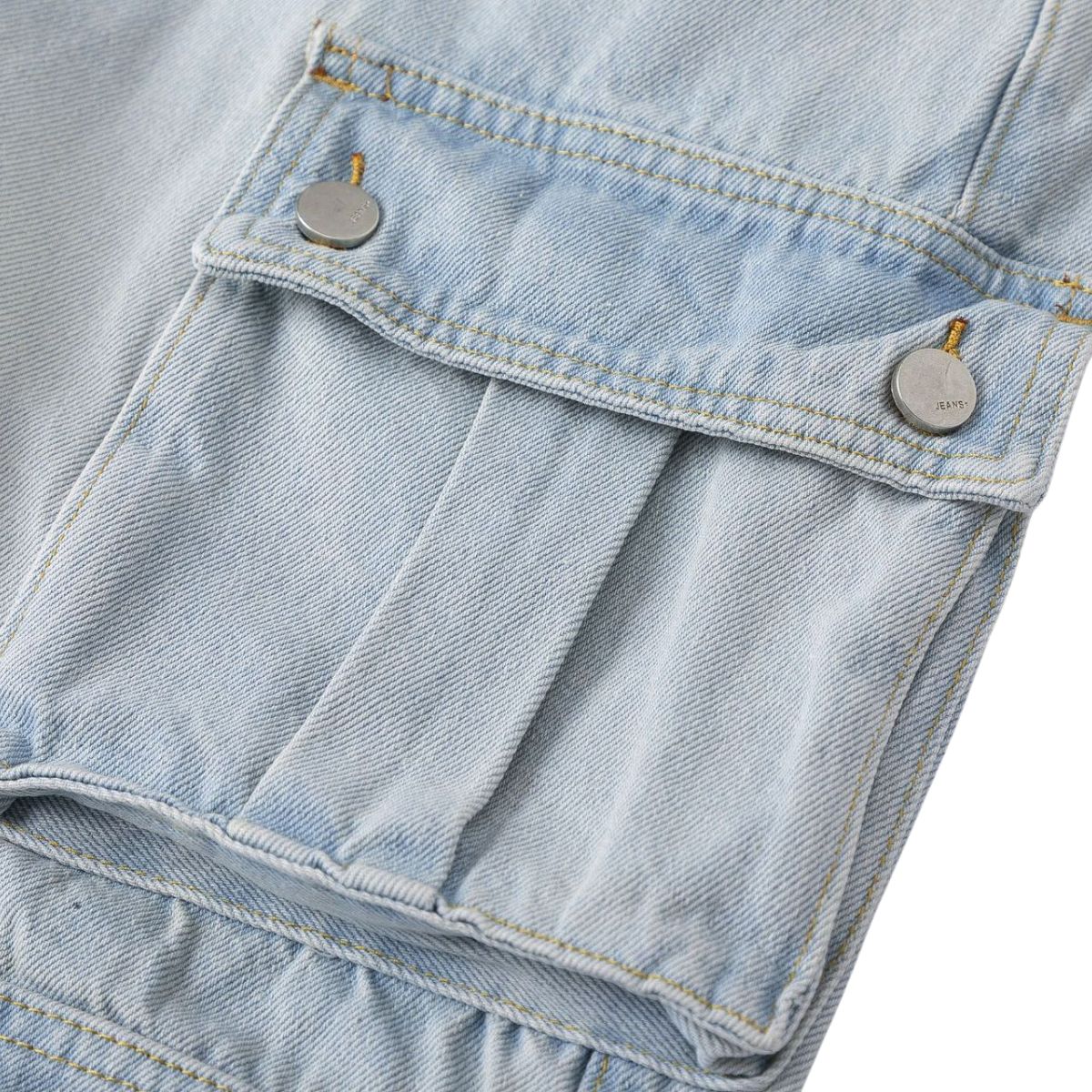 Vintage Washed Multi-Pocket Loose Cargo Jeans