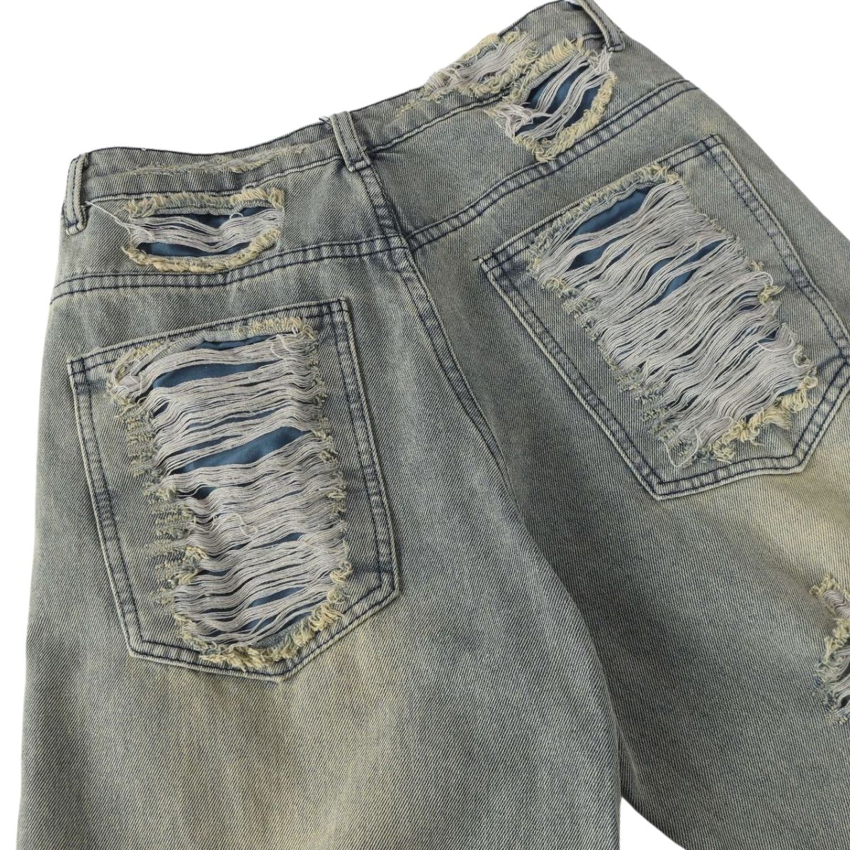 Smoke Rise Heavy Ripped Vintage Washed Jeans