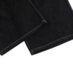 Retro Contrast Heart & Wings Patchwork High Rise Loose Draped Denim Jeans