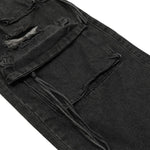Men's Cargo Denim Pants Wide Leg Distressed Punk Street Unique
