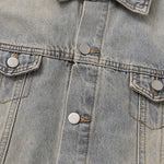 Stand-collar Washed Vintage Loose Denim Jacket