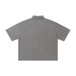 Vintage Polo Collar Loose Casual Short Sleeve T‑Shirt