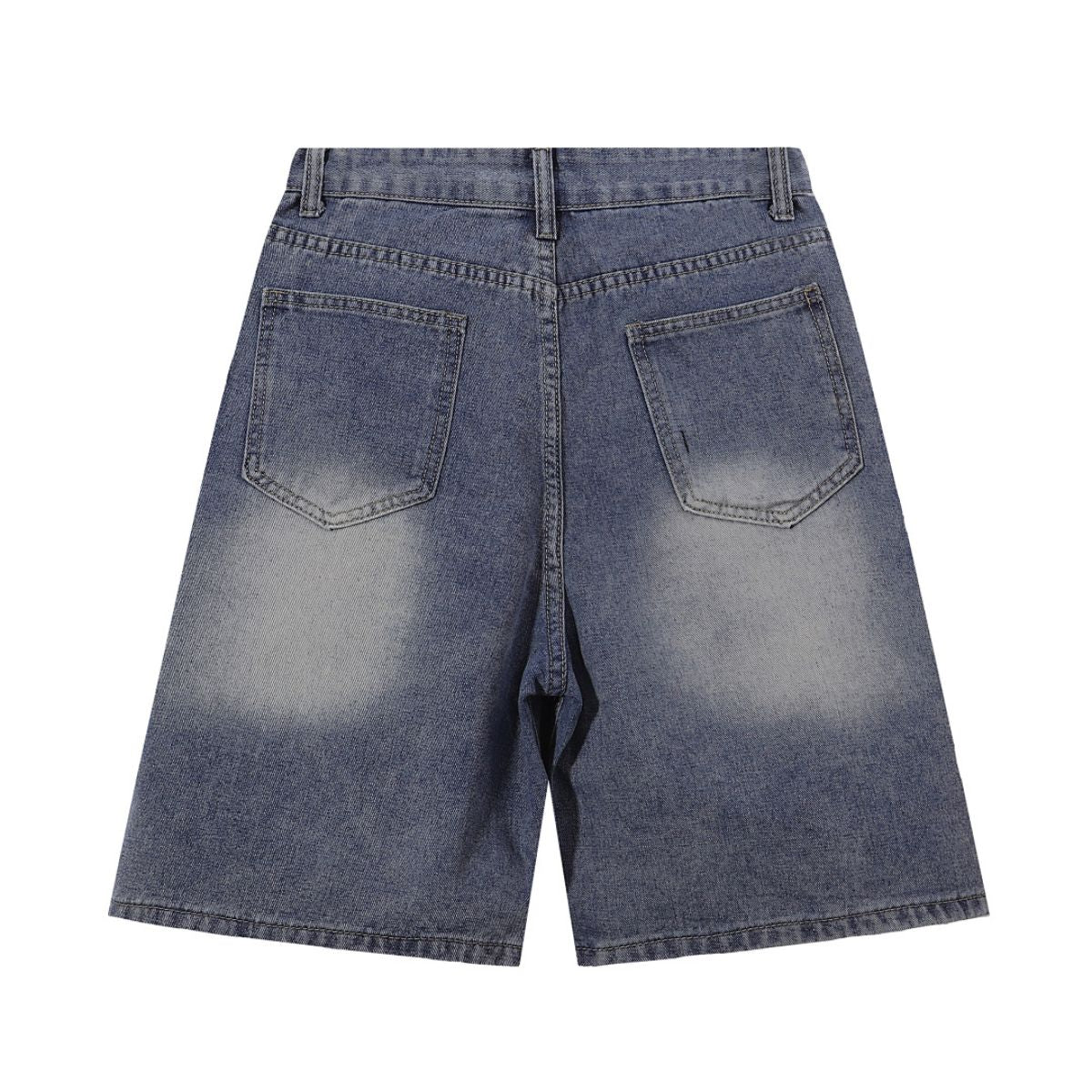 Cartoon Patch Loose Fit Denim Shorts