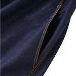 Short-Sleeve Belted Denim Knee-Length Shirtdress