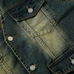 V-Neck Utility Denim Cargo Vest