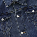 Unisex Commuter Workwear Style Single-breasted Lapel Straight Denim Jacket