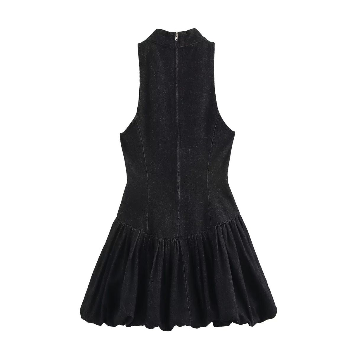 Falda vaquera con bordado de perlas y lavado vintage