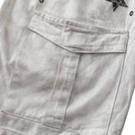 Vintage Wash Star Pattern Baggy Straight Leg Cargo Jeans
