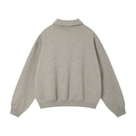 Quiet Luxury Melange Half-Placket Polo Sweatshirt