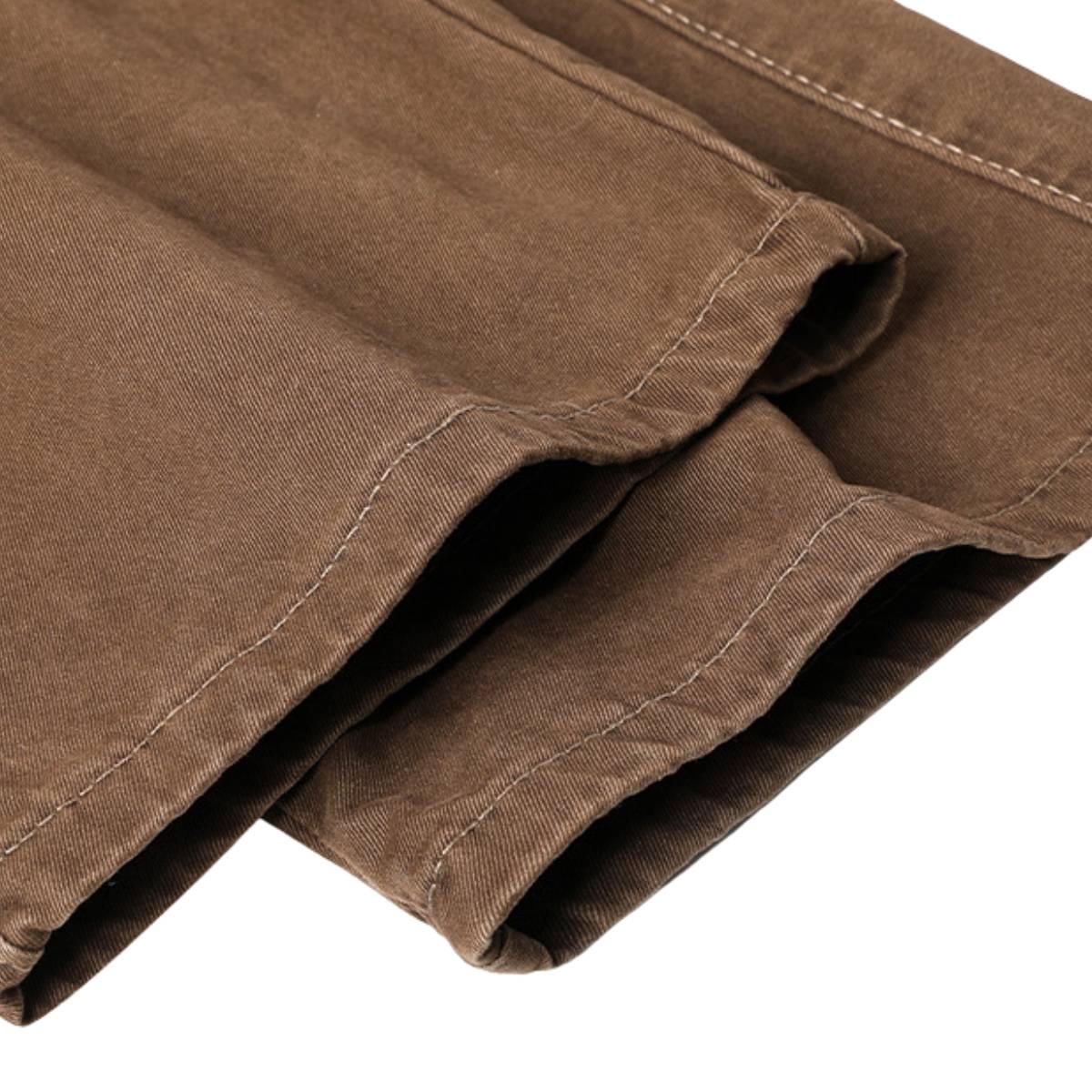 American Workwear Relaxed Solid Patchwork Wide-Leg Utility Cargo Pants
