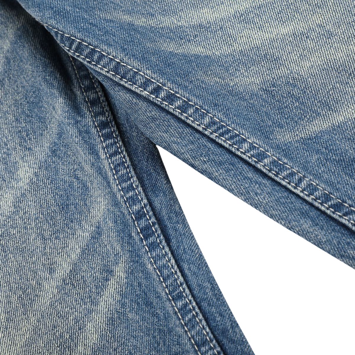 Vintage Washed Whiskered Wide Leg Jeans
