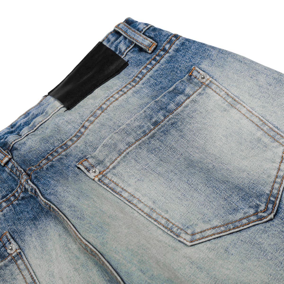 Men's Punk Washed Loose Straight Denim Pants Vintage Casual