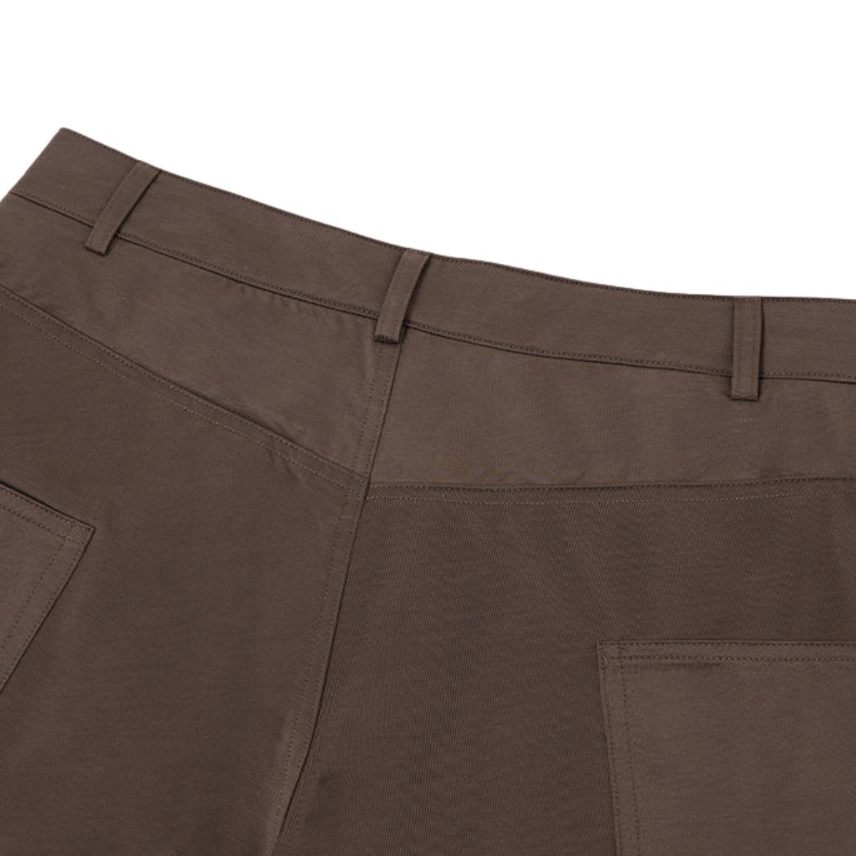 Pantalones de algodón con pierna ancha y color liso