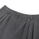 Vintage Pleated Wide Leg Cropped Trousers
