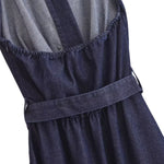 Falda vaquera con bordado de perlas y lavado vintage