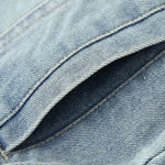 Shorts vaqueros con mariposas bordadas y adornados con perlas