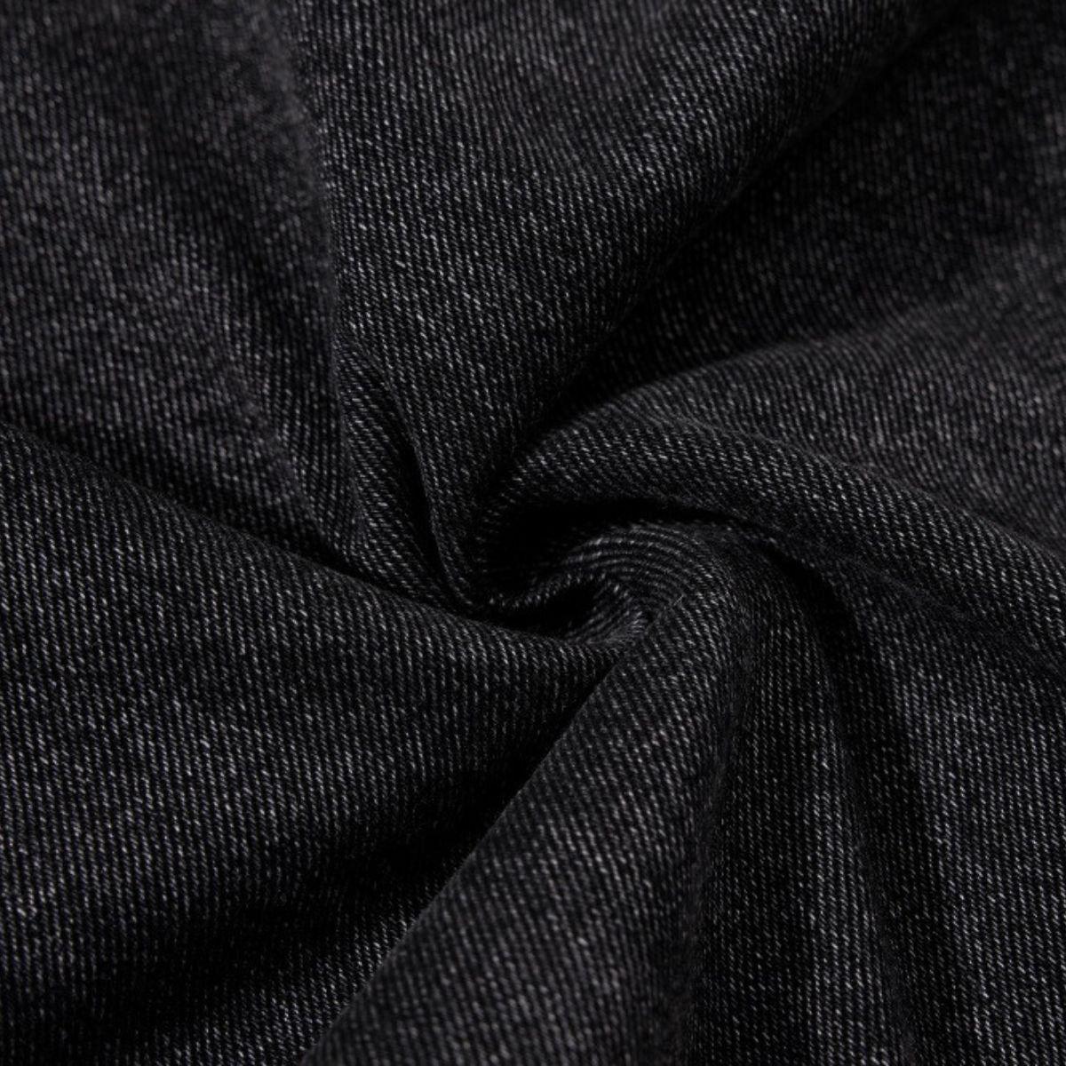 Men's Coated Curved Denim Pants Patchwork Pleated Loose Wide Leg