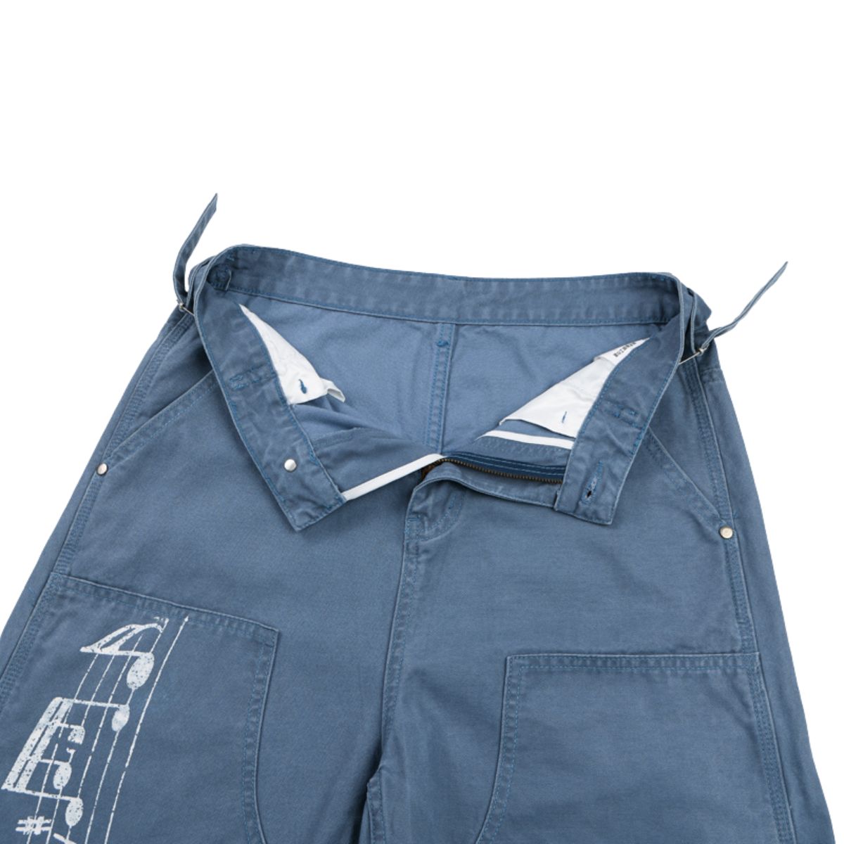 Printed Adjustable Waist Cargo Wide‑Leg Pants