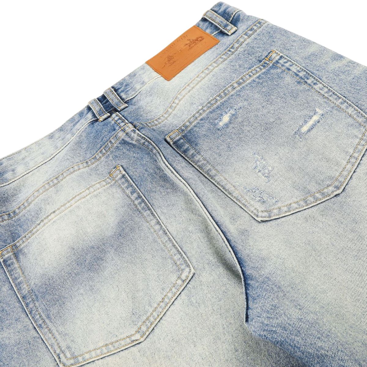 Vintage Washed Whiskered Flared Jeans