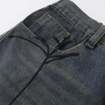 Spider & Web Print Denim Bermuda Shorts