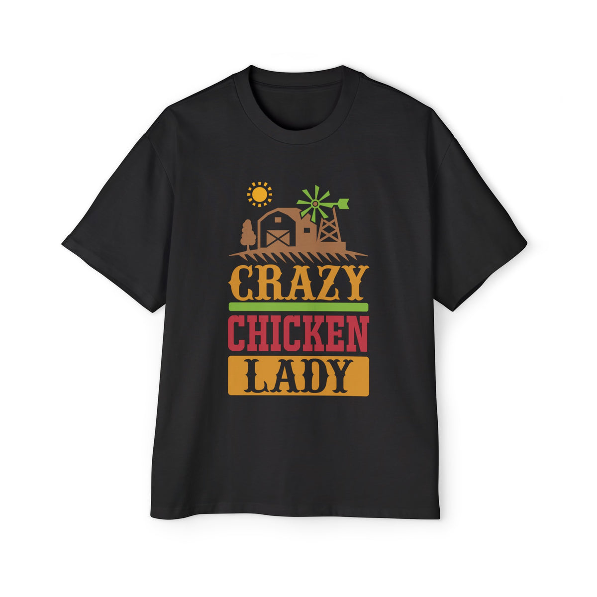 Crazy Chicken Lady Graphic Tee-INNBLAC Fashion Apparel