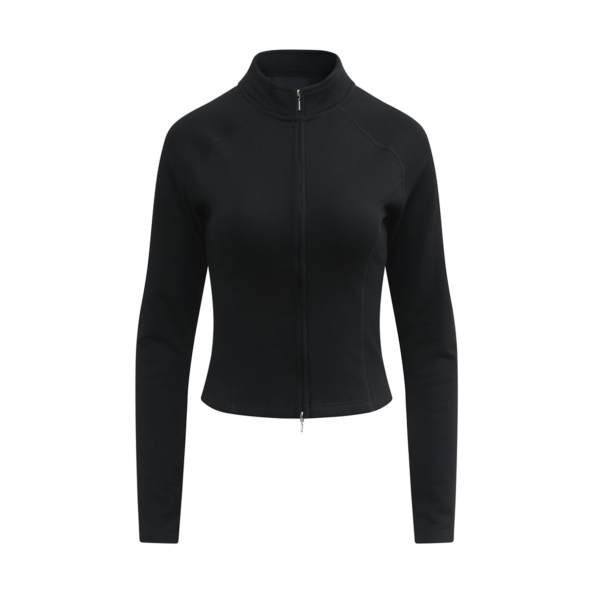 Double-Slider Zipper Fleece Cropped Sweatshirt