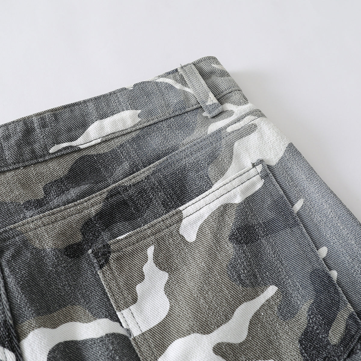 Straight Leg Camo Cargo Bermuda Shorts