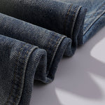Heavy Wash High-Rise Straight Leg Jeans