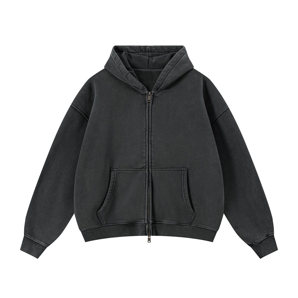 Soft Fleece Zip Up Hoodie Front Pockets