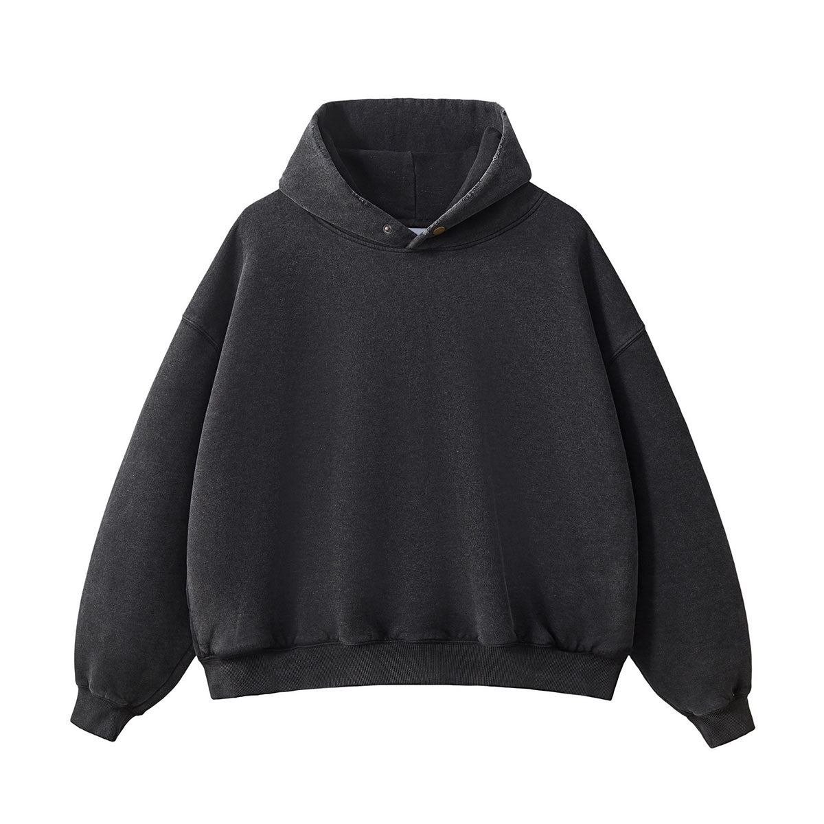 Vintage Wash Distressed Fleece Boxy Hoodie